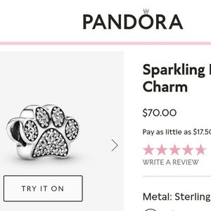 Pandora Paw Print Charm